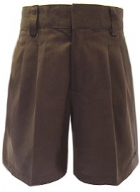 Boys French Toast Pleated Brown School Shorts