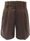Boys French Toast Pleated Brown School Shorts